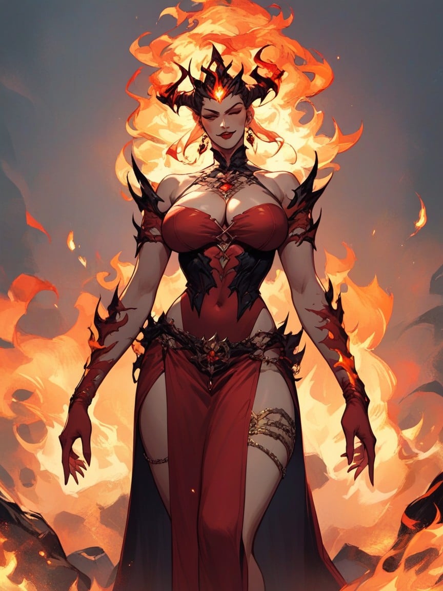 Fire Elemental, Fire Woman Furry AI Porn