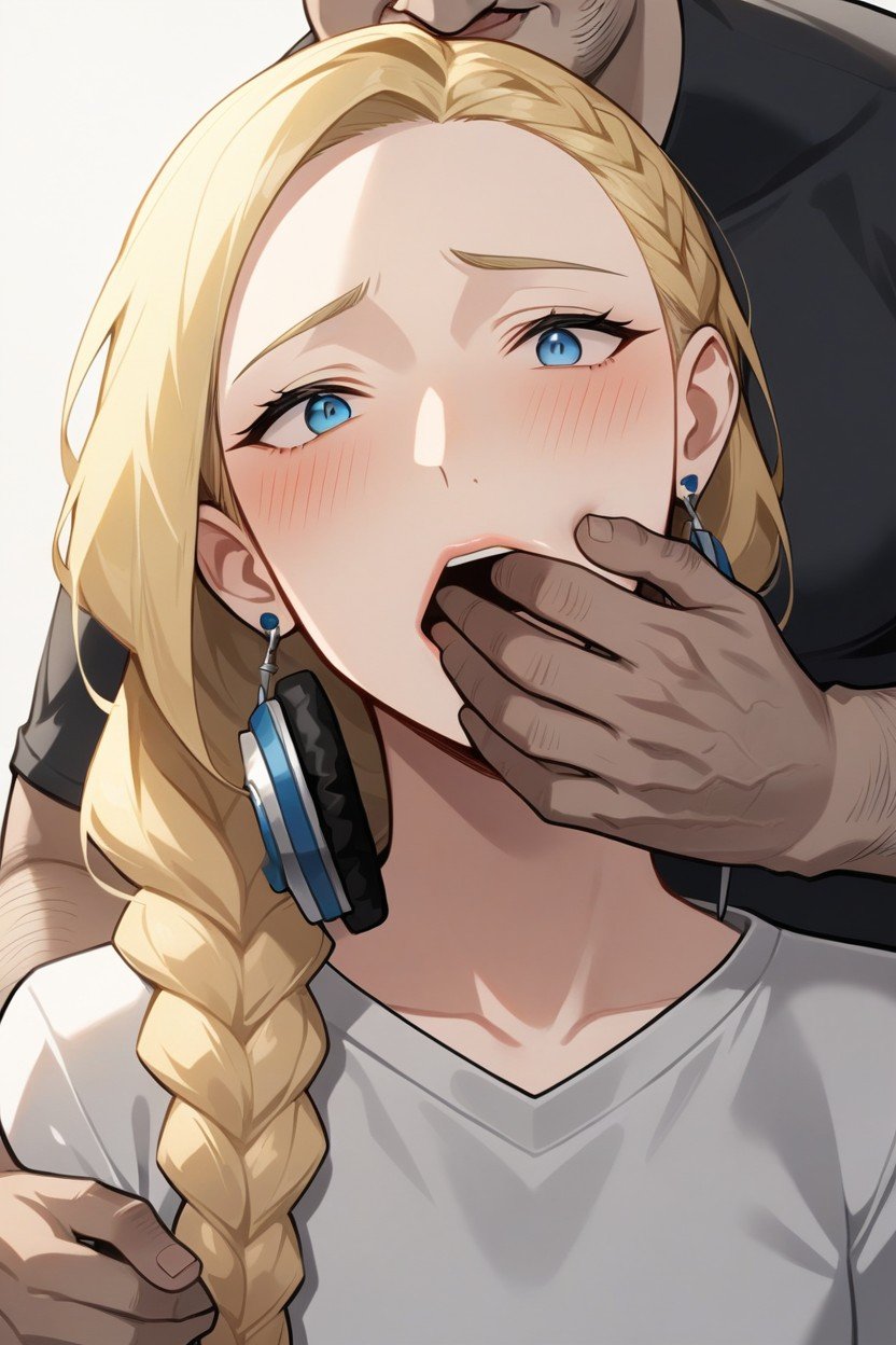 Man Behind Woman, Close Up View, Blonde Haired WomanPorno AI Hentai