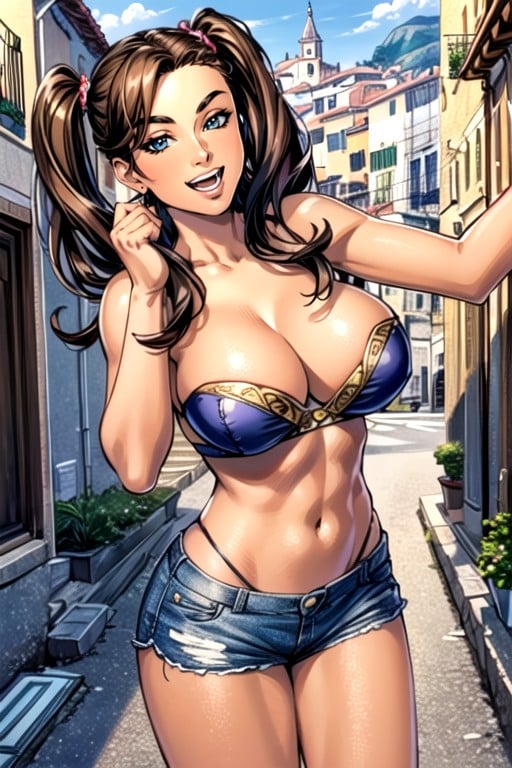 Comic, Jean Shorts, Cute AI Porn