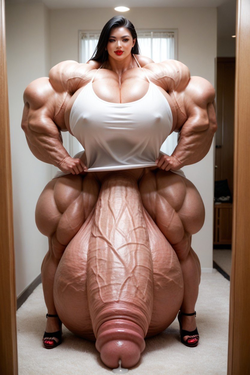 Hyper Gigantic Thick Penis, Selfie, Hyper Gigantic MusclesPorno IA transsexuelle