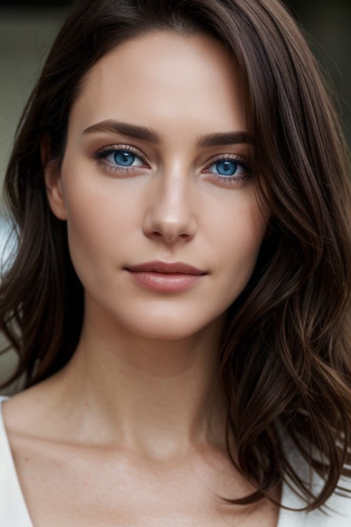 Brunette, Blue Eyes, French AI Porn