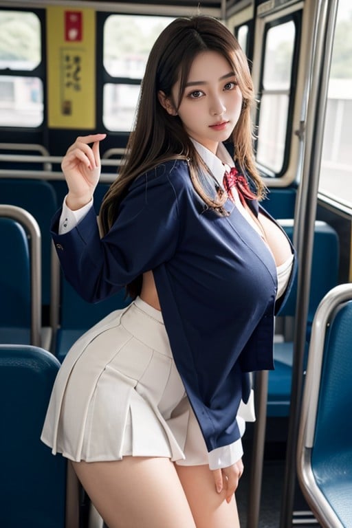 Bus, Perfect Anatomy, Gigantic Breasts AI Porn