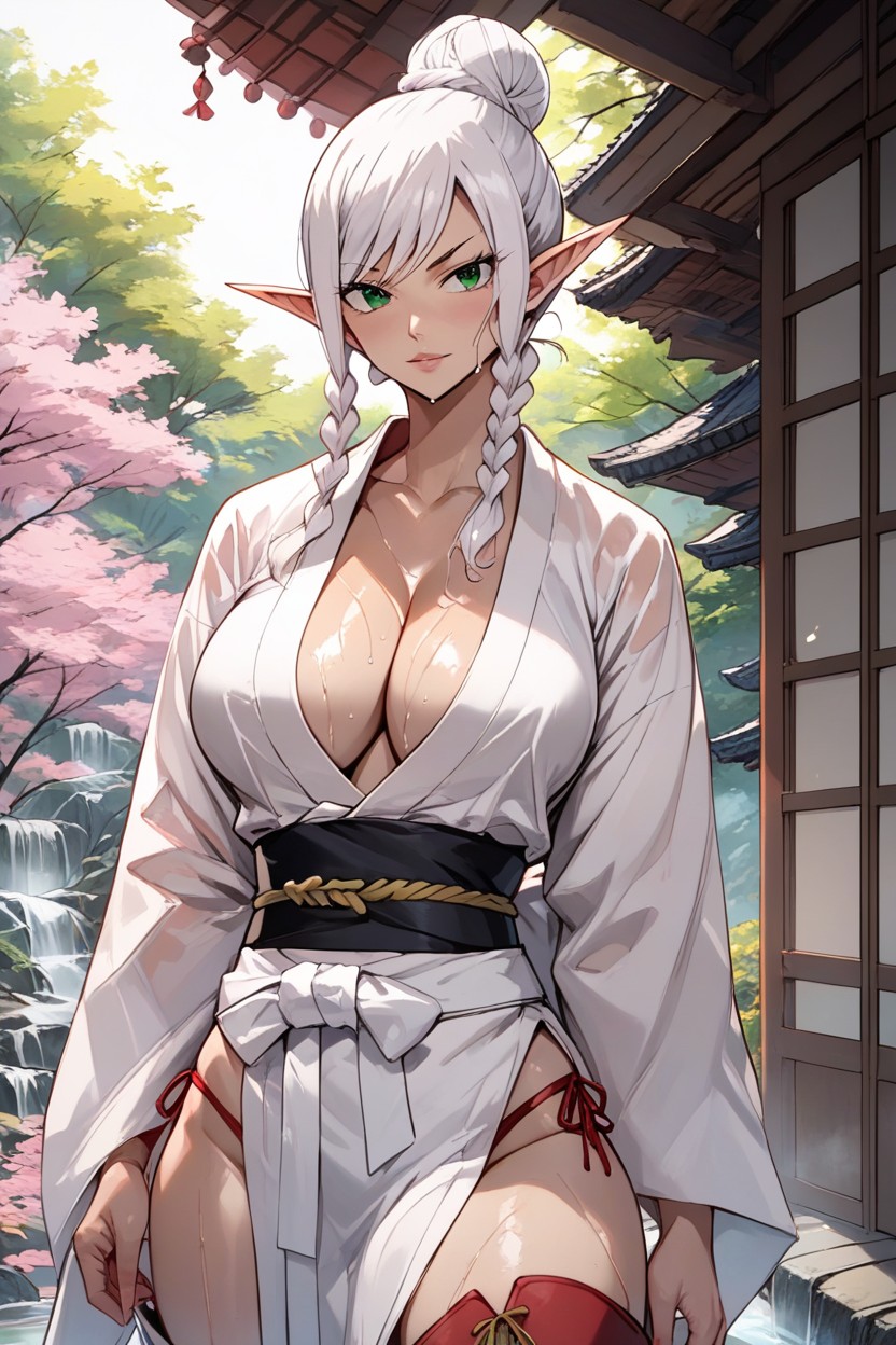 Elf Female, Perfect Figure, Green Eyes Hentai AI Porn