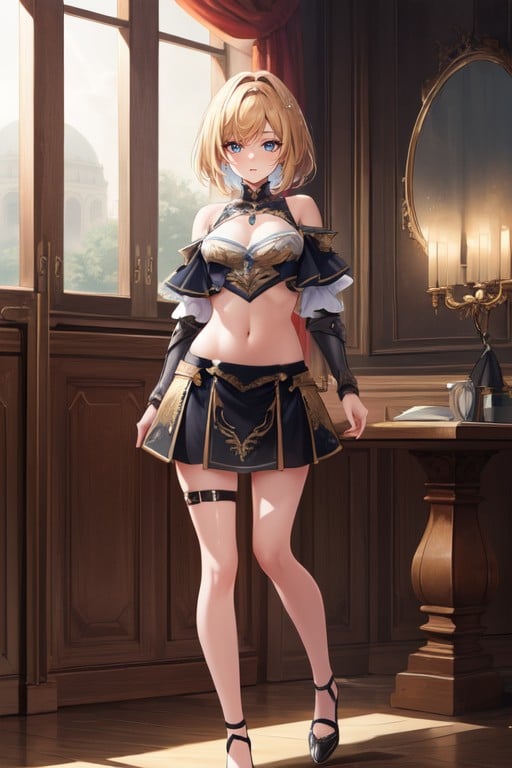 Skirt, Navel Exposed, Off-shoulder AI Porn