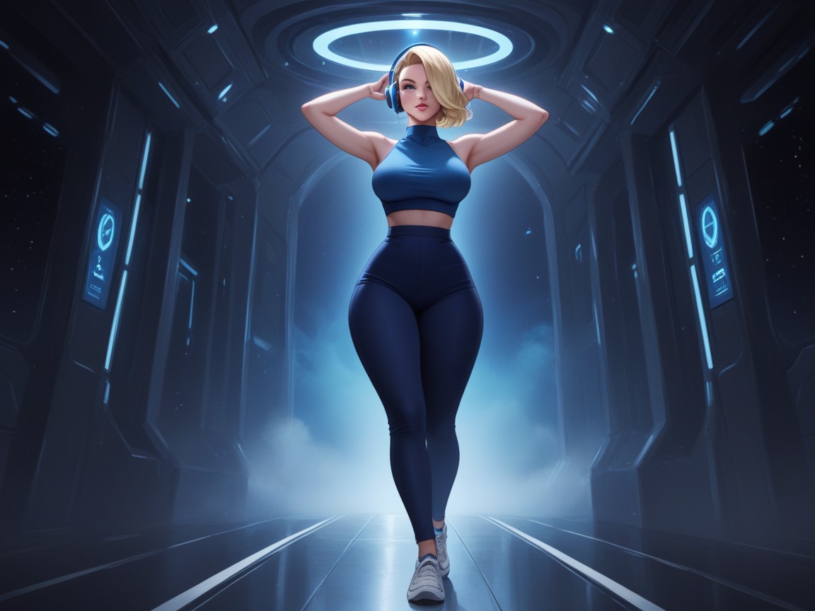 Rounded Shoulders, Spaceship, Front View Hentai AI Porn