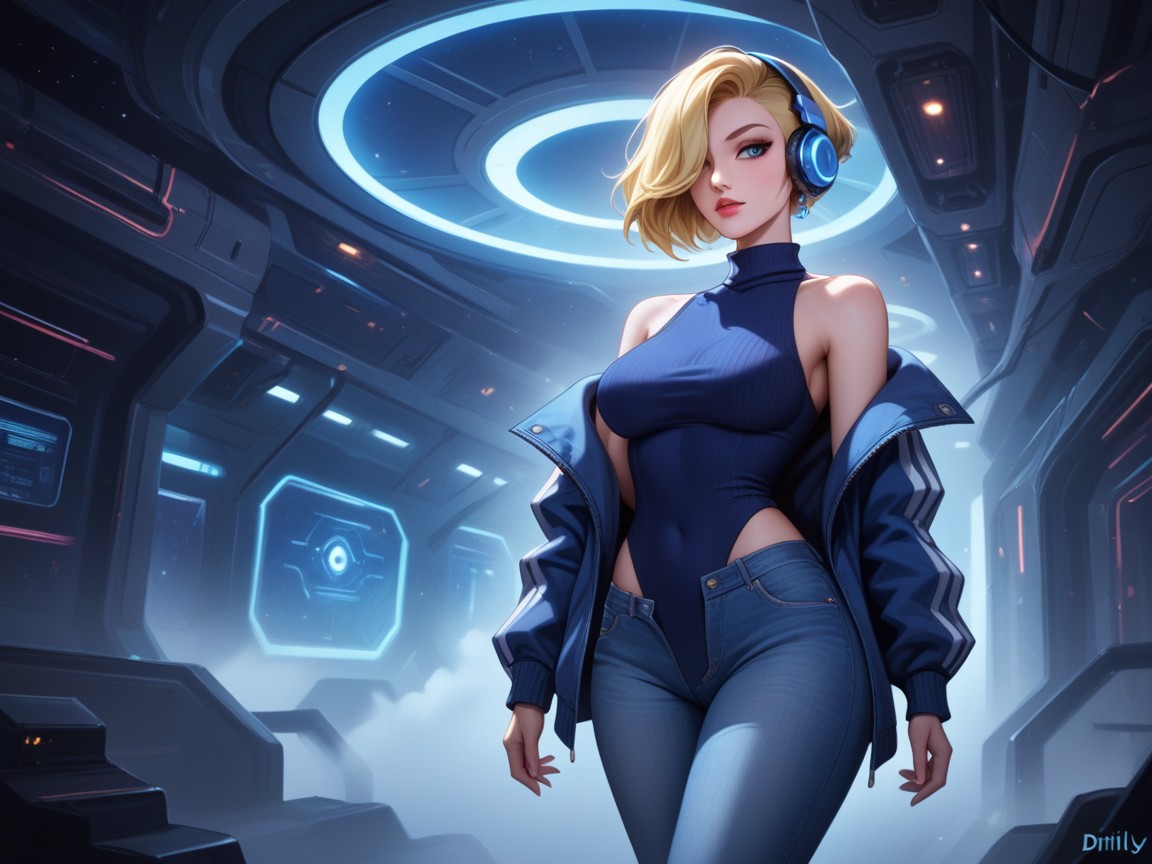 Blonde Pixie Hair, Ultra Detailed, Woman Hentai AI Porn