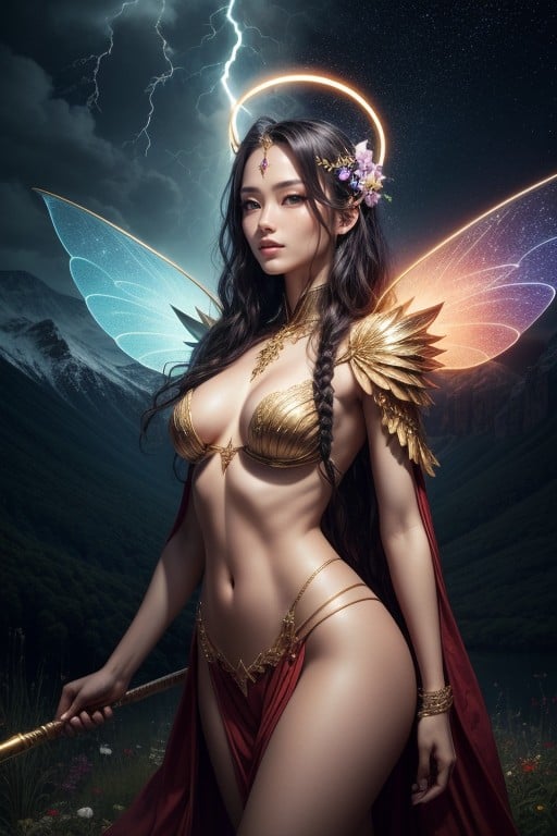 Fairy Wings, Front View, Green Eyes AI Porn