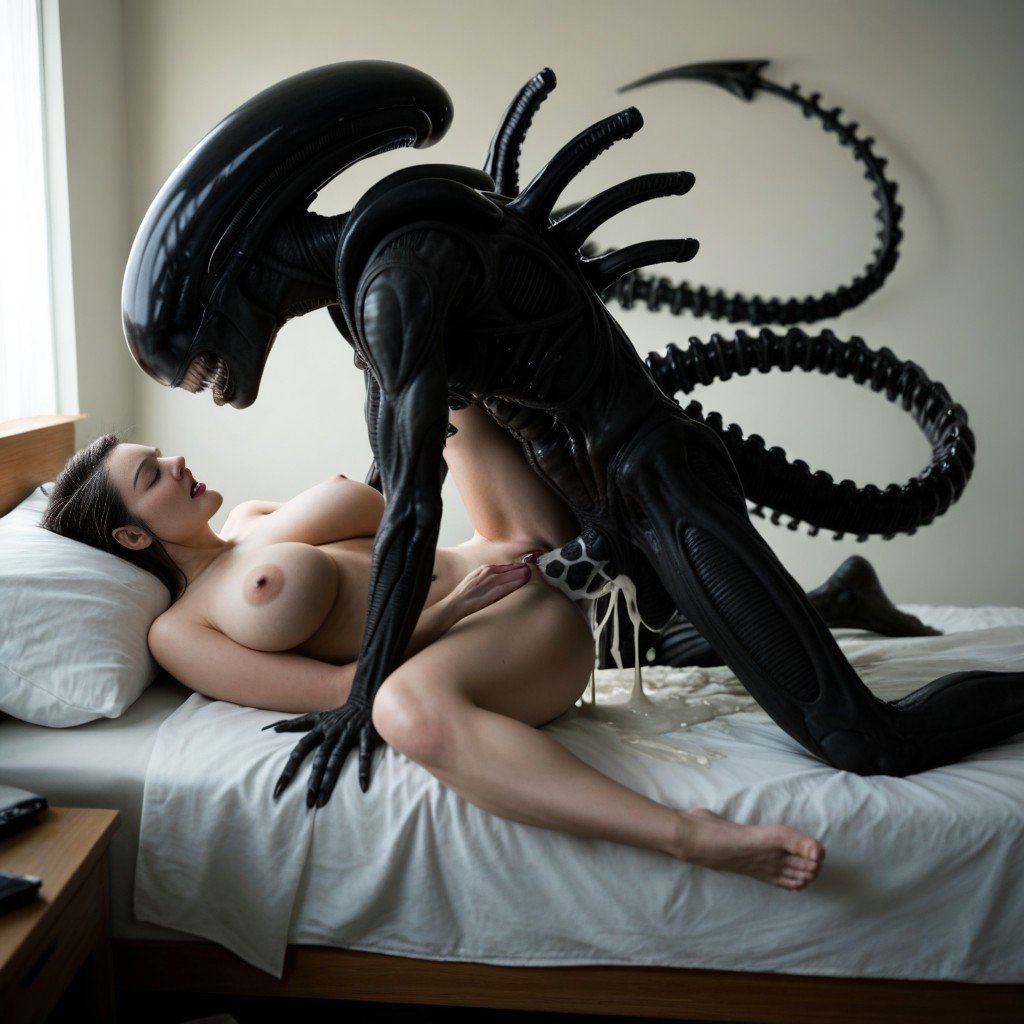 Xenomorph Male Fucking Human Woman From Alien, Excessive Sperm, Xenomorph Alien SpermPorno IA