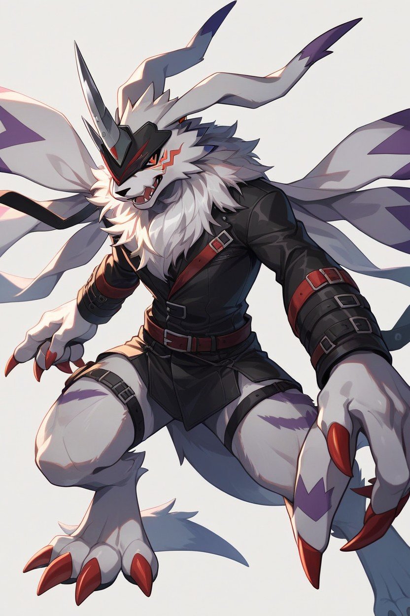 Gray Fur, Digimon, Claws퍼리 AI 포르노