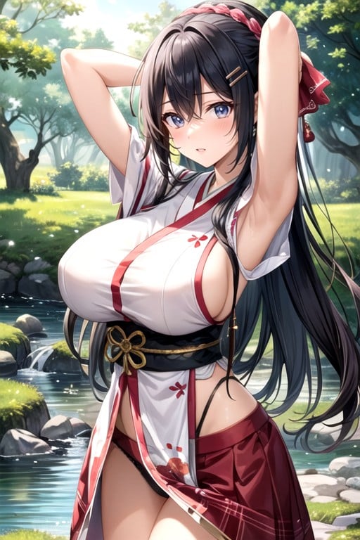 Arms Up, Skirt, Lifting Skirt AI Porn