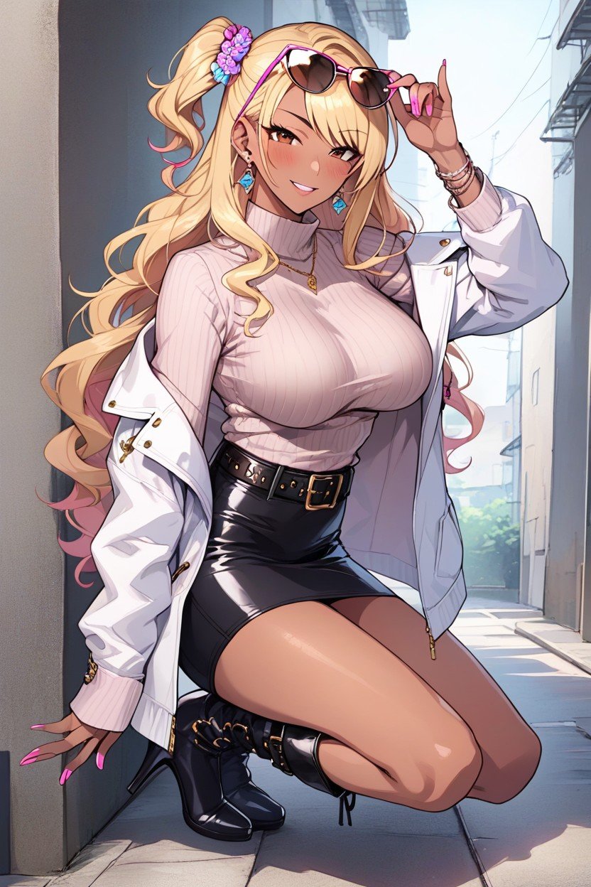 Jewelry, Gyaru, White JacketPorno AI