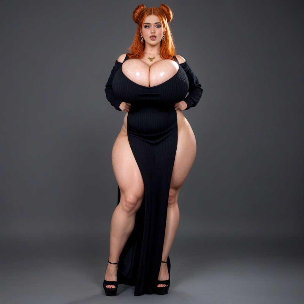 Ginger, Lifting Dress Up, Taking A Dildo In The Ass AI Porn