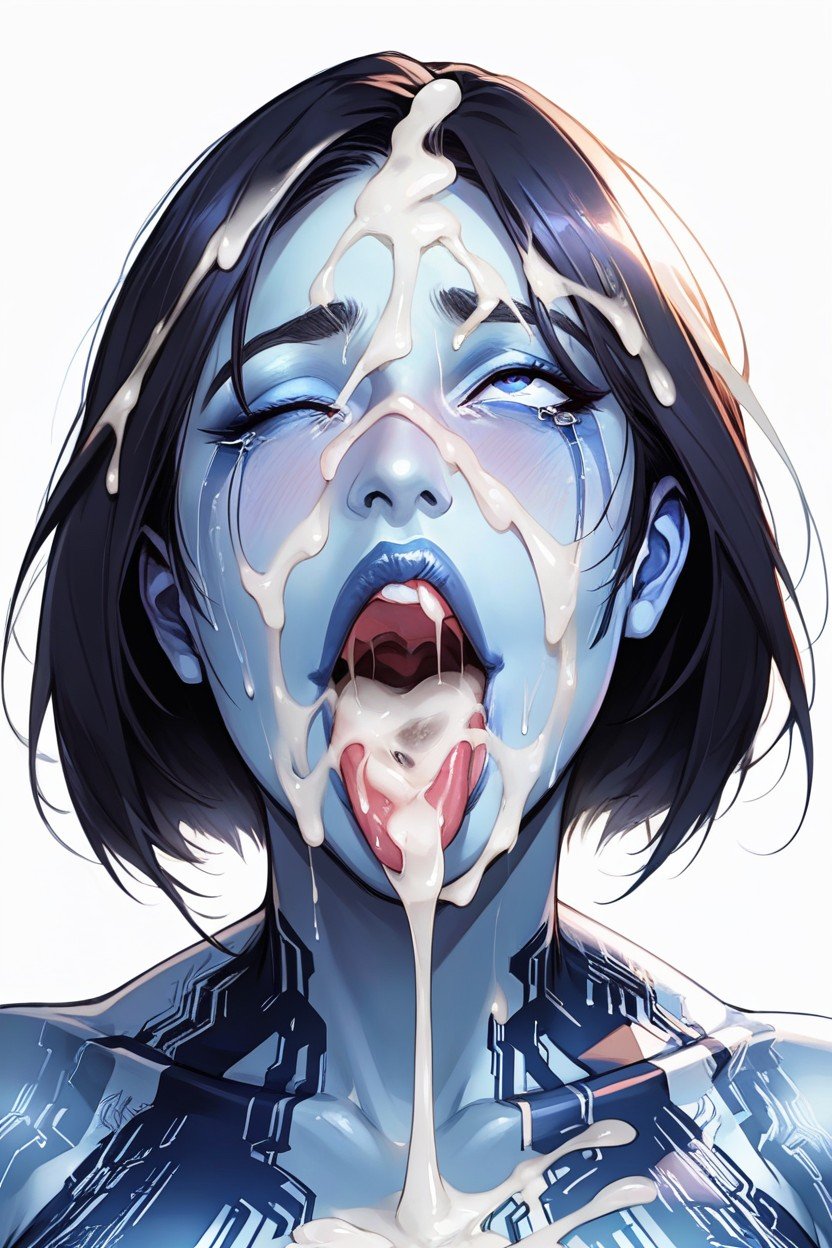 Woman, Cortana From Halo, Tongue Out헨타이 AI 포르노