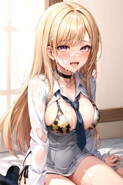 Ahegao, Peito Lateral, Kitagawa Marin (sono Bisuku Dōru Wa Koi O Suru) Hentai IA pornografia