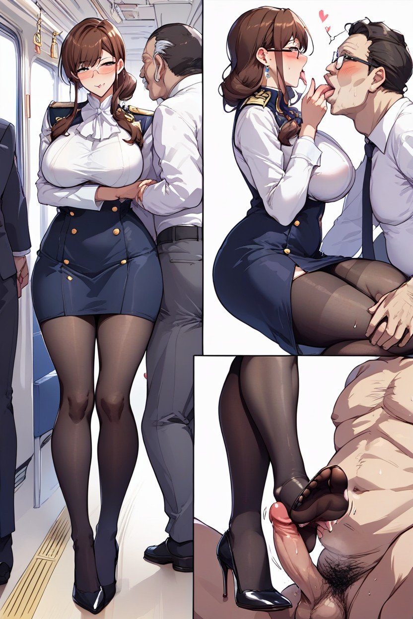 Brown Hair, Chisaki Sakurama, Commander SuitPorno IA