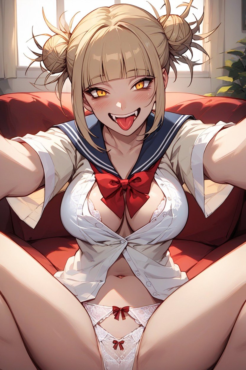 Himiko Toga, Cheveux Blond, Courte LongueurPorno IA