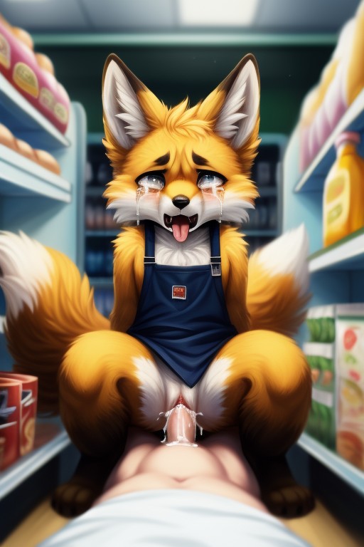 Happy Sex, Fox, Detailed Eyes Furry AI Porn