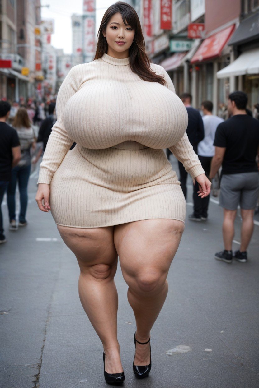 1 Personne, Gigantic Breasts Reaches The Thighs, Saggy Breasts Longer Than BodyPorno IA