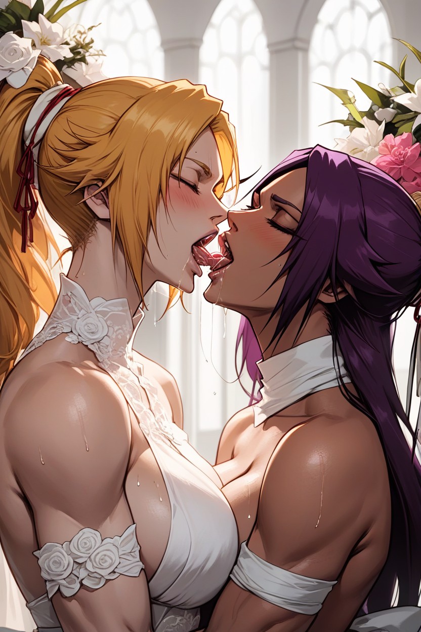 Saliva, 2 People, Yoruichi From Bleach AI Porn