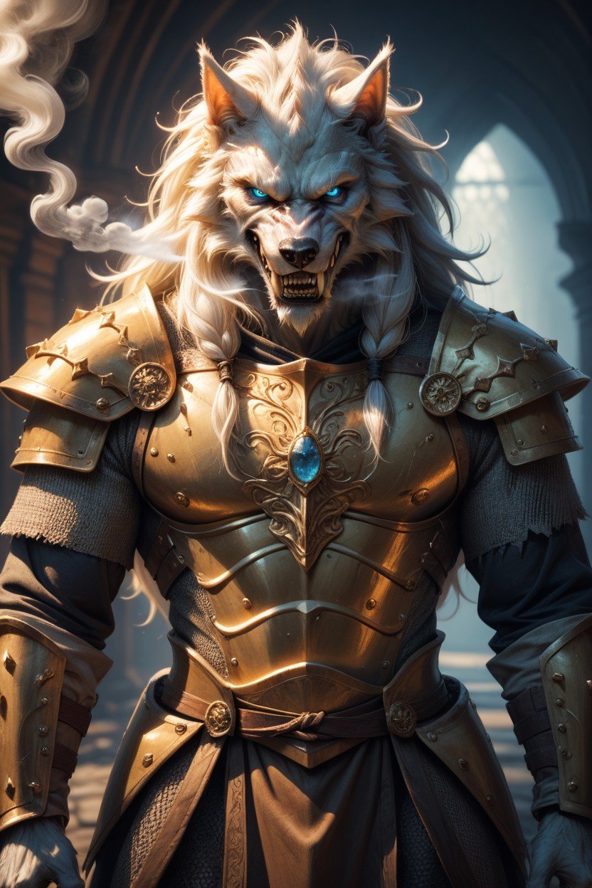 Golden Claws, Golden Medieval Armor, Werewolf헨타이 AI 포르노