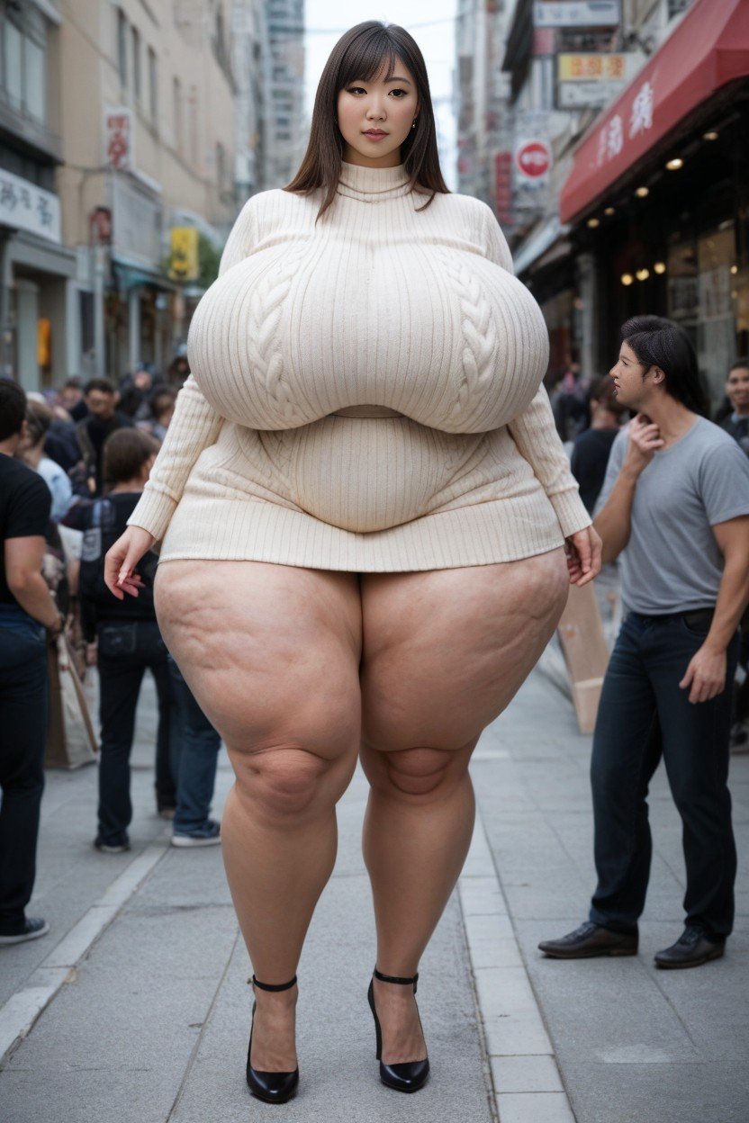 Cellulite, Disproportionately Large Breasts, Asiática Pornografia de IA