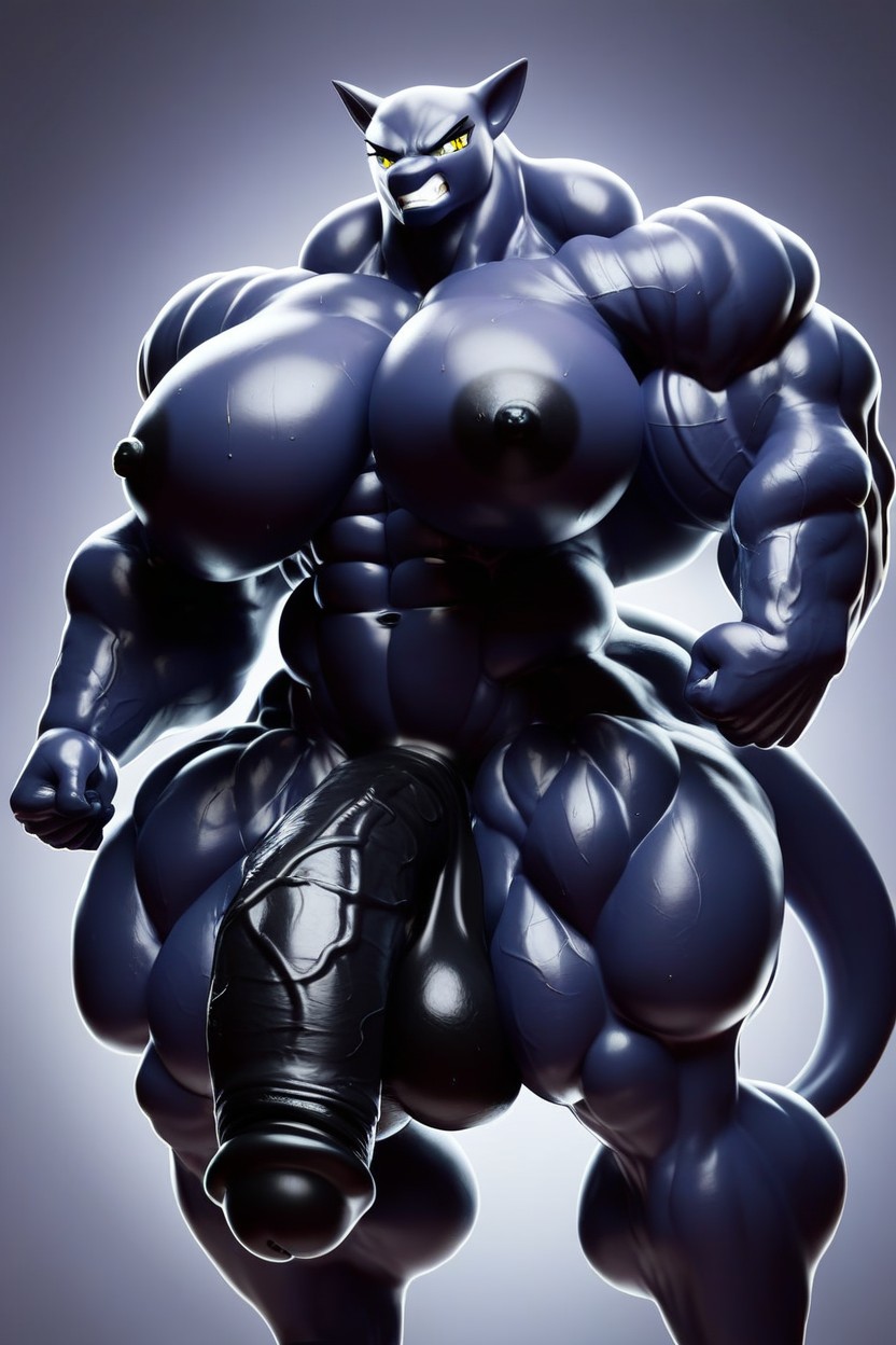 Angry, Extremely Large Ass, Extreme Muscular Furry AI Porn