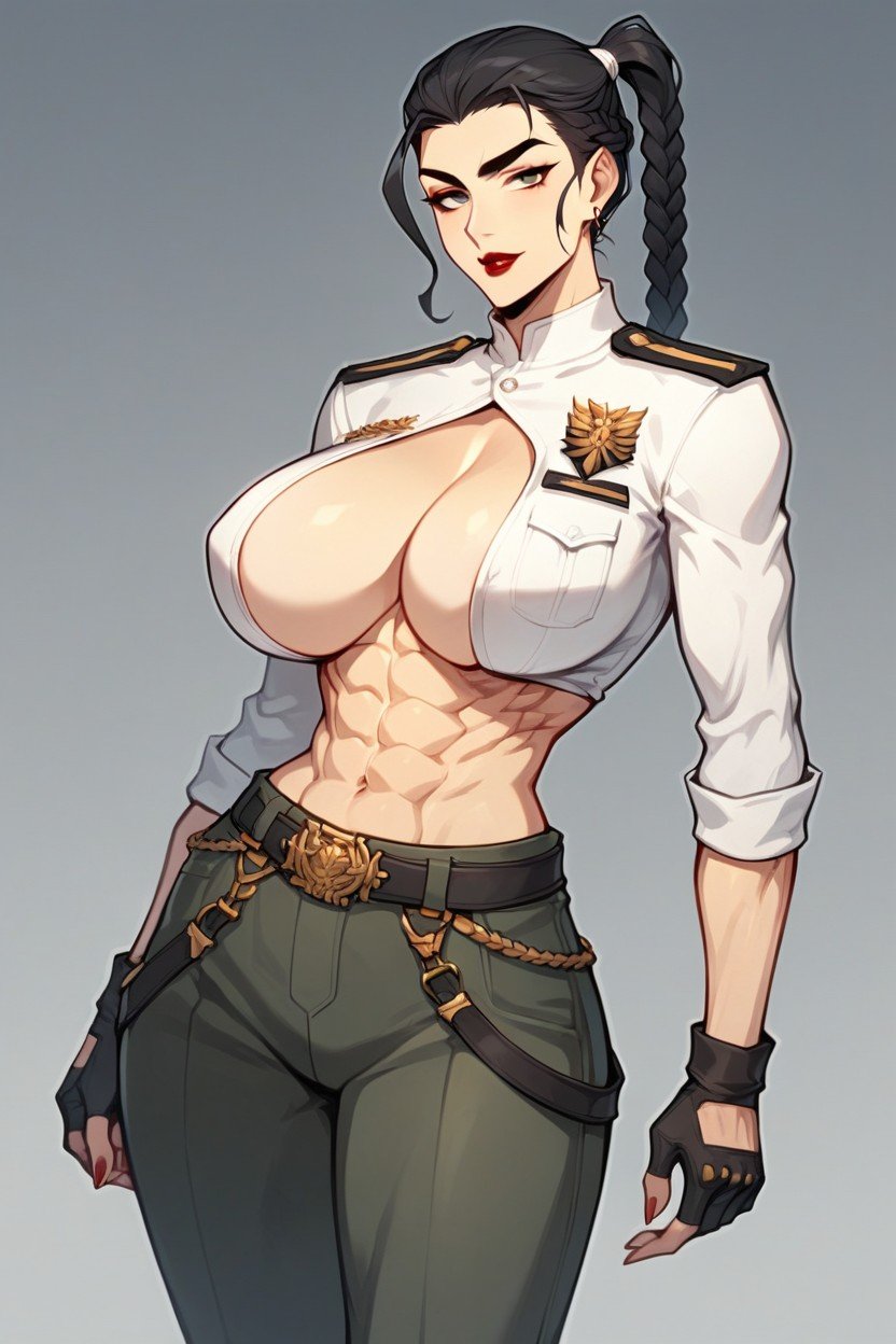 Her Eyes Are Red And Have A Dignified Look, With Chestnut Colored Hair Her Hairstyle Is A Hallucigenia Side Up Reverse Updo, And Has A Large Chest And Butt She Looks AboutAI獸人黃片