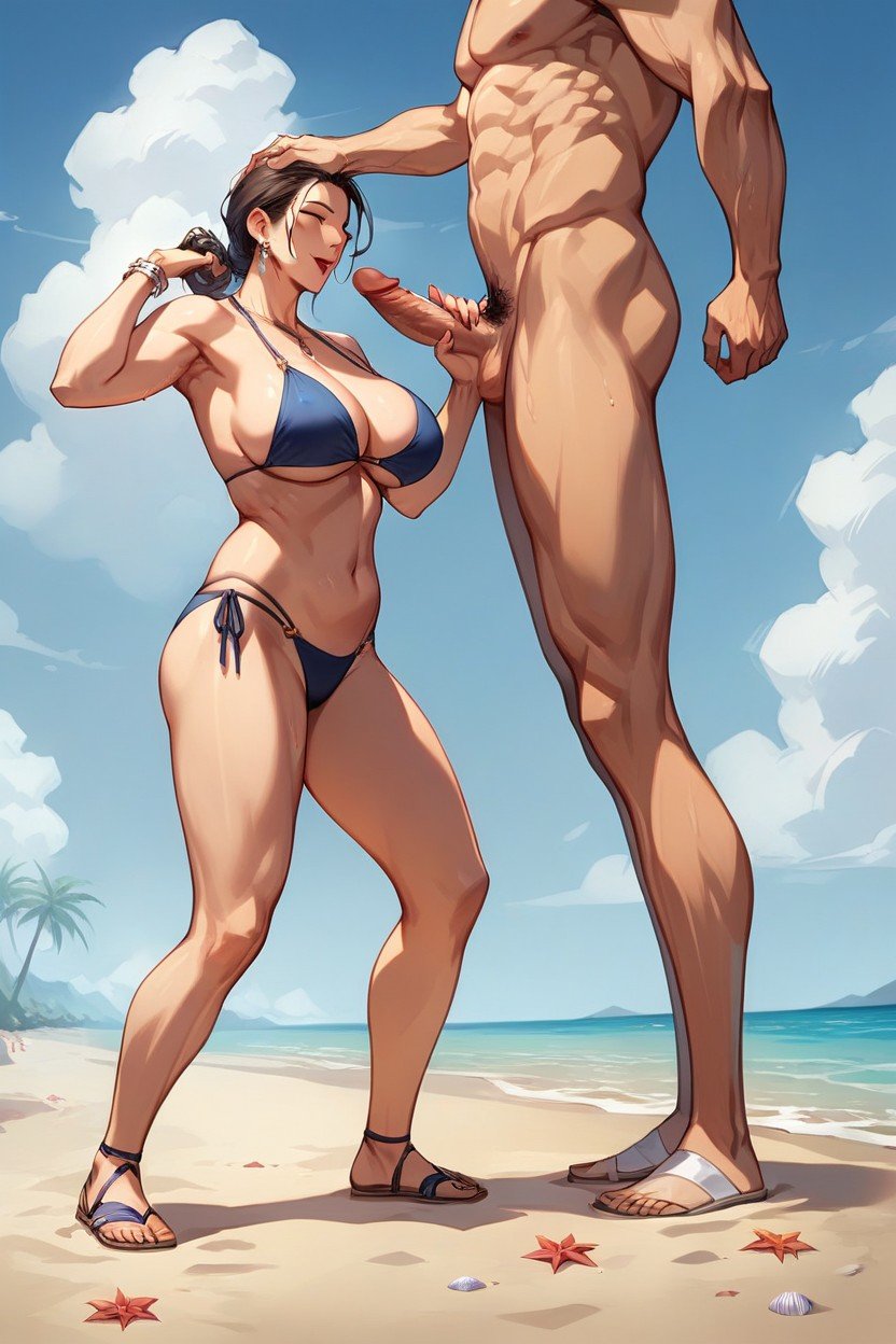 Background Beach, Raise Her Bottom Up In Air And Holding Her On Dick Head, Getting Fuck퍼리 AI 포르노