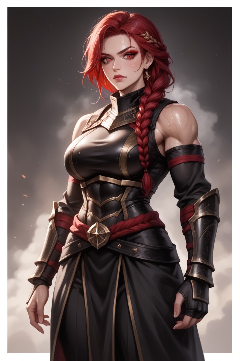 Cool Personality, Toned Body, Armor Gloves Hentai AI Porn