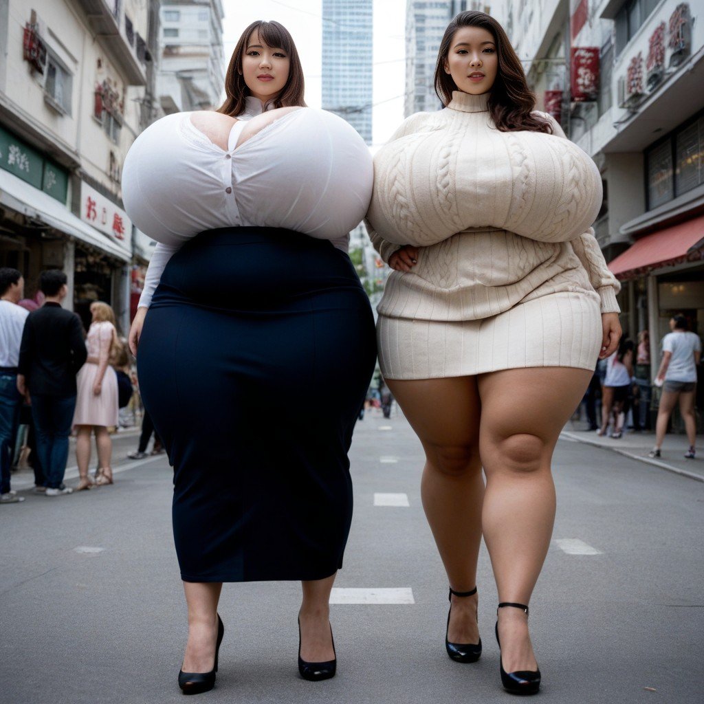 Disproportionately Large Breasts, Du Bas Vers Le Haut, Extrêmement Lourd En BasPorno IA