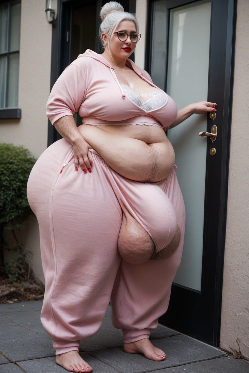 薄い肌, Cellulite Arms, 白い髪 ニューハーフAIエロ