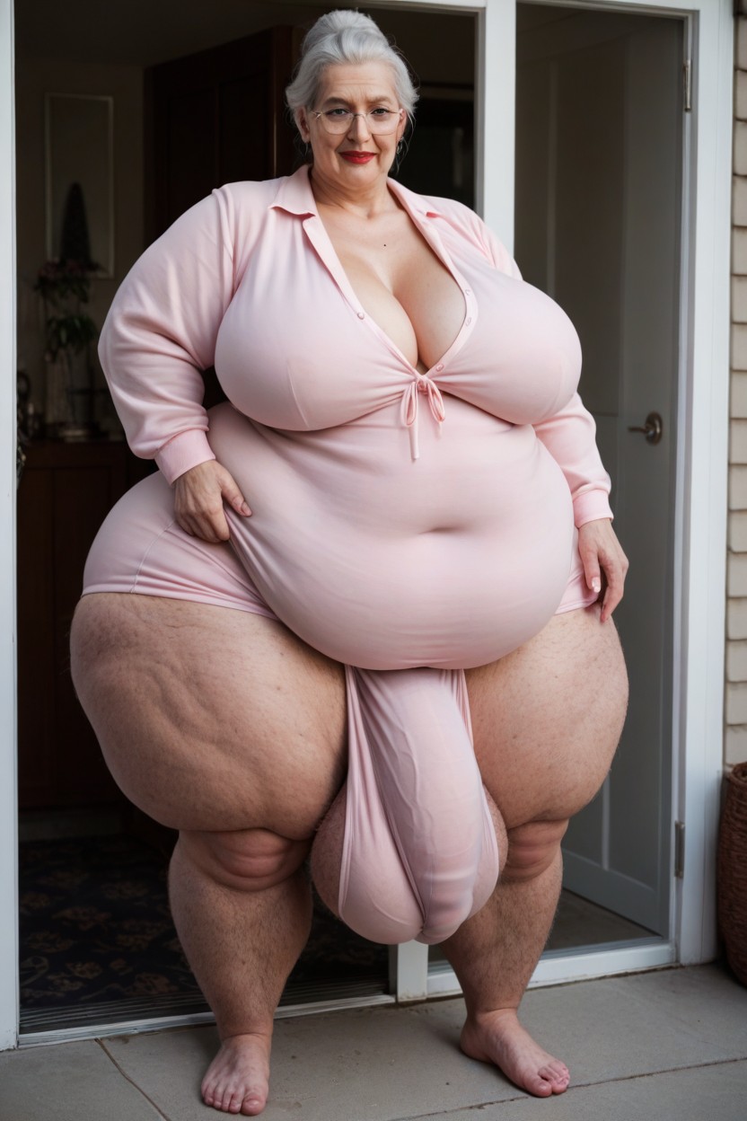 咧嘴笑, 全身, Pudgy 人妖AI色情