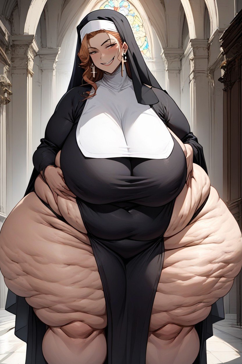 Small Breast, Nun, Extremely Large Ass AI Porn