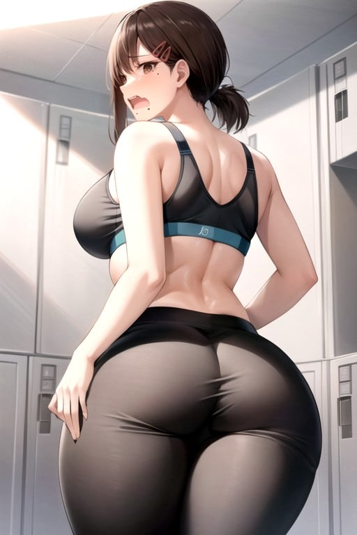 Pantalones De Yoga, De Abajo Hacia Arriba, SorprendidaPorno AI Hentai