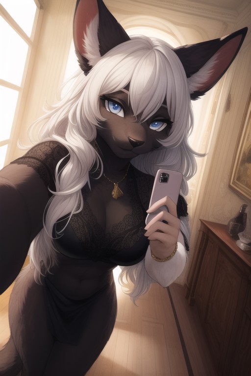 Furry, Wavy Hair, Sheep Фурри AI порно