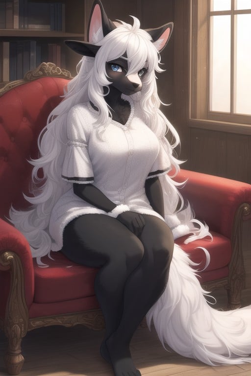 Black Skin, フルボディ, Furry Long HairファーリーAIポルノ