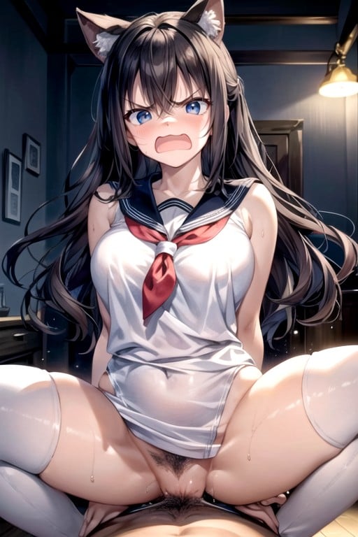 Cowgirl, Sailor Uniform, Shocked Shemale AI Porn