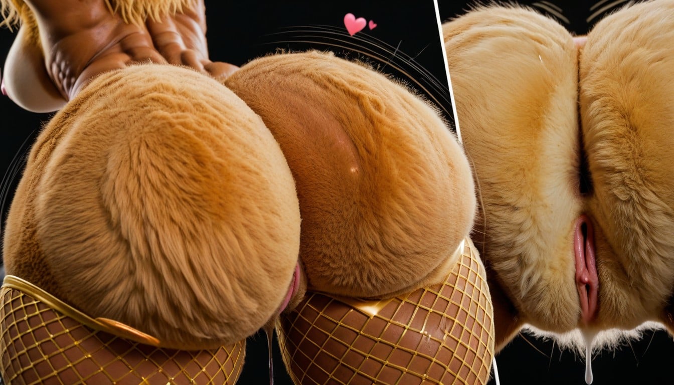 Blushing, Hyper Blonde Pubic Hair, Furry Bovine AI Porn