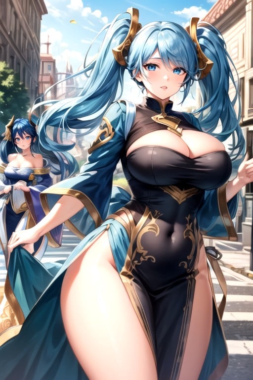 Sona (league Of Legends), Primeiro Plano, Vento No Cabelo Travesti IA Pornô