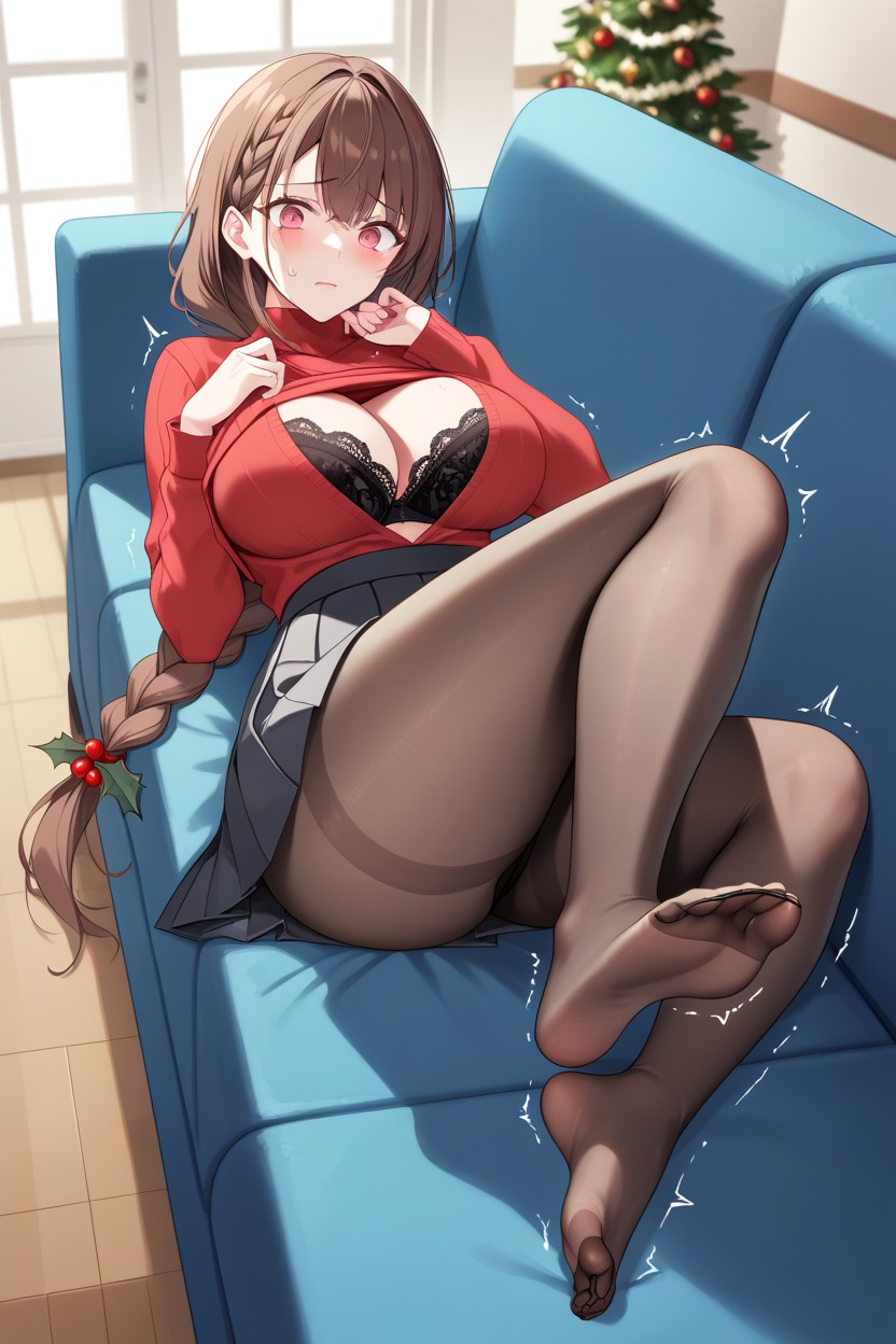 No Shoes, Pink Eyes, Fair Skin Hentai AI Porn