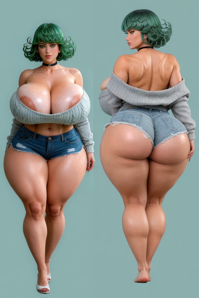 Freckles, Choker, Thick Thighs AI Porn