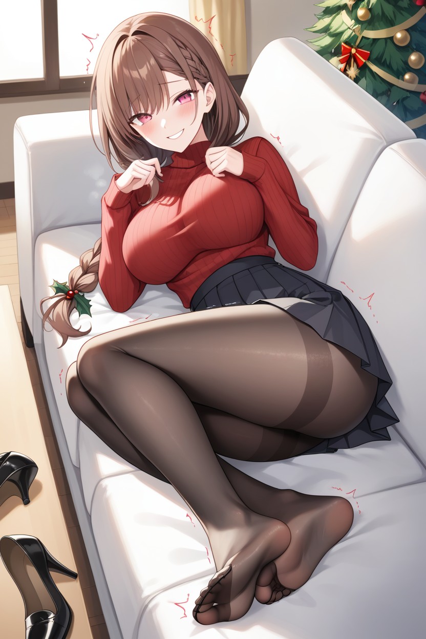 Holly, Shrinking, Show Soles Opaque Black Pantyhose Feet Hentai AI Porn