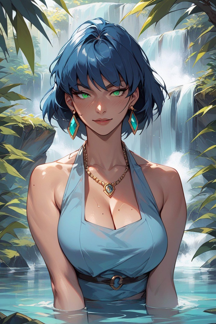 Dark Blue Hair, Nadia In Nadia Secret Of The Blue Water, Green EyesファーリーAIポルノ