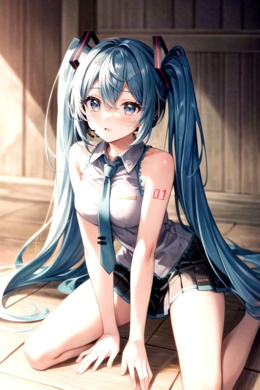 Kniend, Hatsune Miku, Details HinzufügenTransfrau KI-Porno