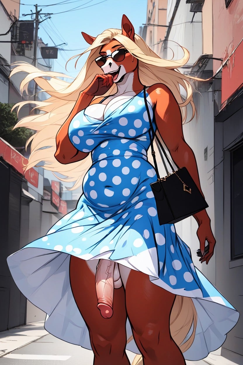 Legs Spread Wide, Sunglasses Up, Trans Furry AI Porn