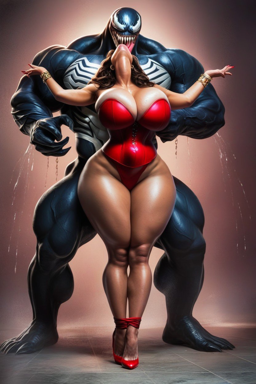 Venoms Tongue Goes In Her Mouth, Standing, Gets Fucked From Behind By Giant Monster Venom AI Porn