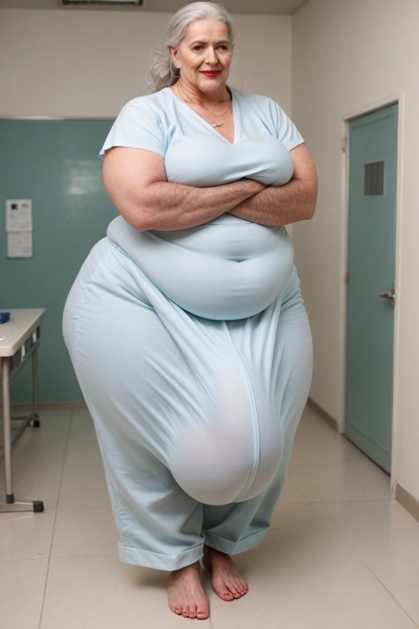 Worlds Hairiest Body In The World, Obese, Standing In Hospital人妖AI色情