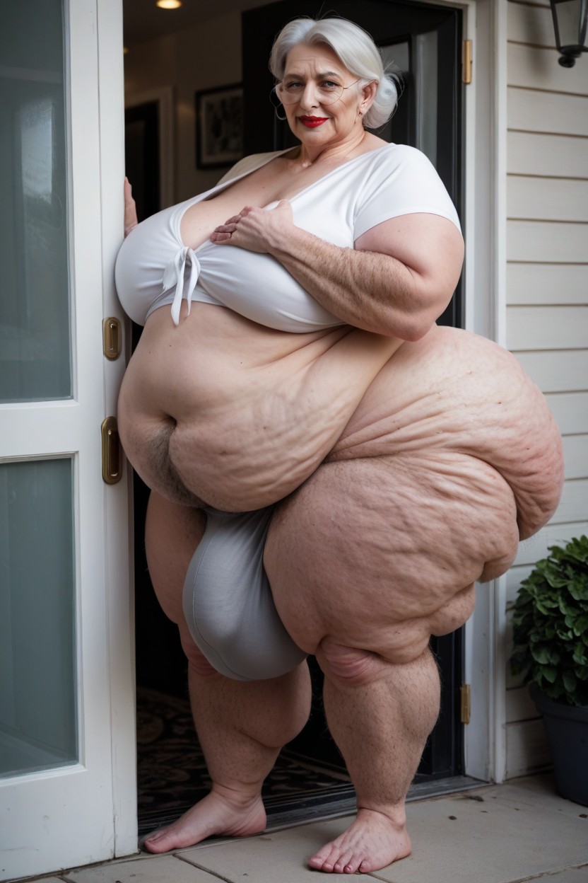 にっこり笑う, Obese, Huge Gigantic Penis ニューハーフAIポルノ