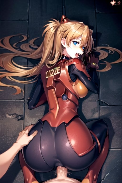 Asuka (evangelion), Pechos Medianos, Estilo Perrito (primera Persona)Porno AI Hentai