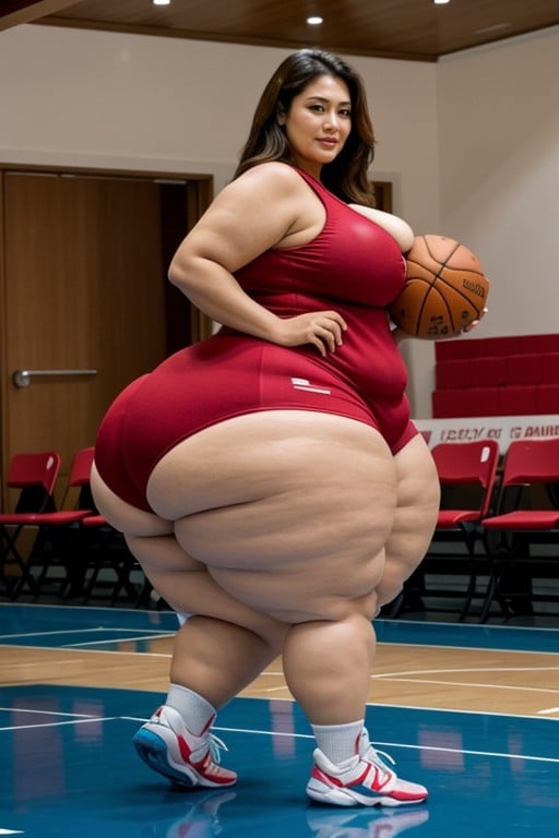 Basket-ball, Vue Arrière, SsbbwPorno IA Furry